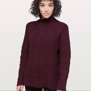 Lululemon Purple Fisherman Knit Sweater